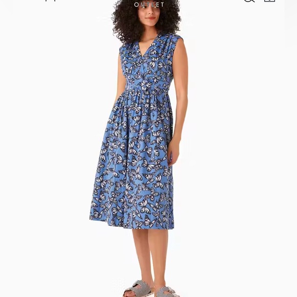 Kate Spade Bow Butterfly Print Dress-Size 12.  NWOT - Picture 1 of 7